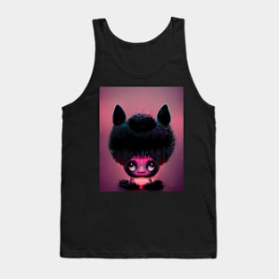 Black and pink cute monster Tank Top